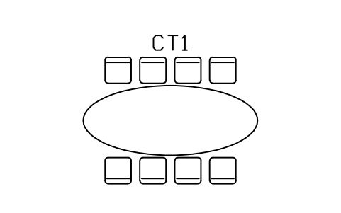 Preview of the Conference table with eight chairs symbol, block ARCH_CONFERENCE_8