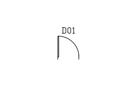 Preview of the Door, single swing symbol, block ARCH_DOOR_SINGLE
