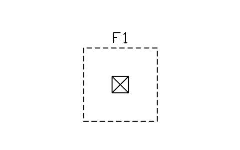 Preview of the Pad footing with column symbol, block ARCH_FOOTING