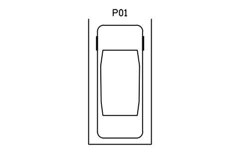 Preview of the Parking bay with car symbol, block ARCH_PARKING_BAY_CAR
