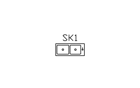 Preview of the Kitchen sink, double bowl symbol, block ARCH_SINK_DOUBLE