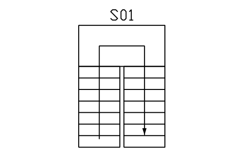 Preview of the Stair, U-shaped (switchback) symbol, block ARCH_STAIR_U