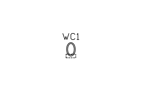 Preview of the WC, wall-hung symbol, block ARCH_WC_WALLHUNG