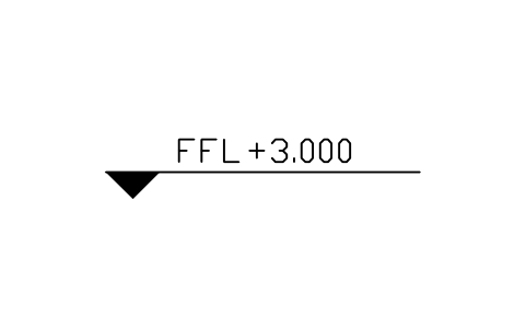 シンボル Finished floor level (FFL) のプレビュー（ブロック ANNO_LEVEL_FFL）