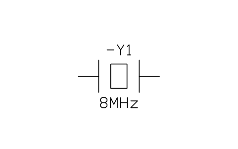 符號 Quartz crystal 的預覽，圖塊名 IEC_CRYSTAL