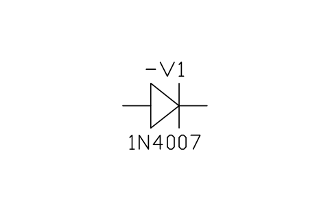 符號 Diode 的預覽，圖塊名 IEC_DIODE