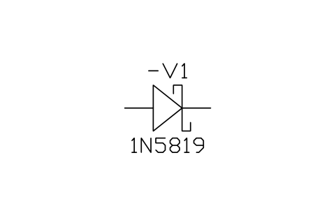 符號 Schottky diode 的預覽，圖塊名 IEC_DIODE_SCHOTTKY