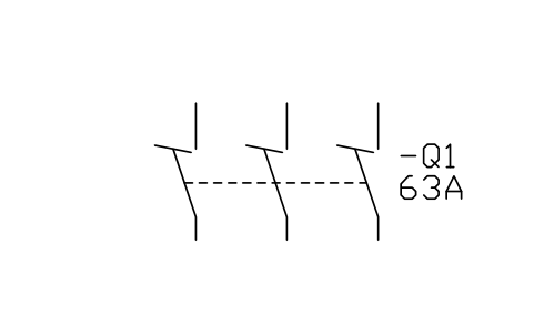 符號 Disconnector, 3-pole 的預覽，圖塊名 IEC_DISCONNECTOR_3P