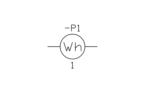 符號 Watt-hour meter 的預覽，圖塊名 IEC_ENERGY_METER