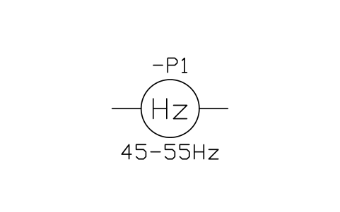 符號 Frequency meter 的預覽，圖塊名 IEC_FREQUENCY_METER