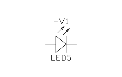 符號 Light-emitting diode 的預覽，圖塊名 IEC_LED