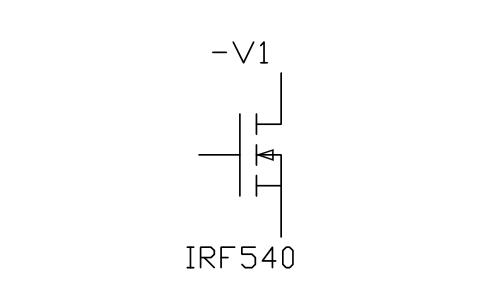 符號 N-channel MOSFET 的預覽，圖塊名 IEC_MOSFET_N