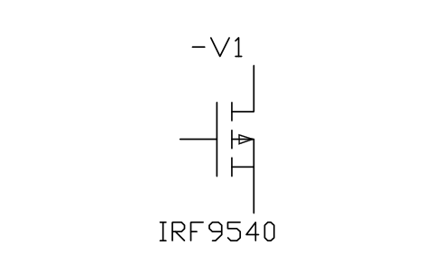 符號 P-channel MOSFET 的預覽，圖塊名 IEC_MOSFET_P