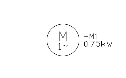 符號 Motor, single-phase 的預覽，圖塊名 IEC_MOTOR_1PH