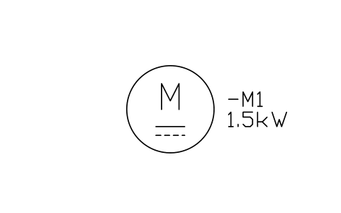 符號 Motor, DC 的預覽，圖塊名 IEC_MOTOR_DC