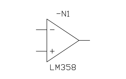 符號 Operational amplifier 的預覽，圖塊名 IEC_OPAMP