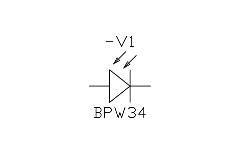 符號 Photodiode 的預覽，圖塊名 IEC_PHOTODIODE