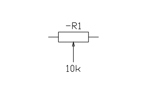 符號 Potentiometer 的預覽，圖塊名 IEC_POTENTIOMETER