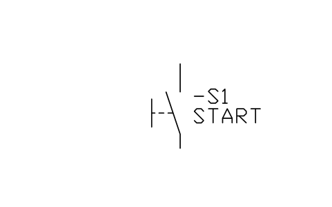 符號 Push-button, NO 的預覽，圖塊名 IEC_PUSHBUTTON_NO