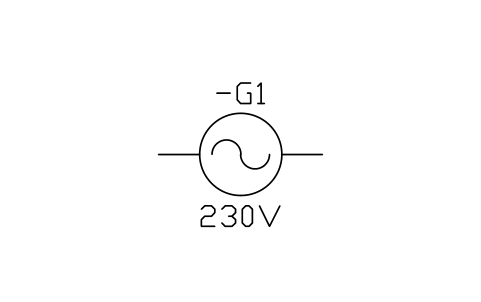 符號 AC source 的預覽，圖塊名 IEC_SOURCE_AC