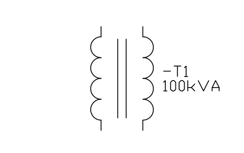 符號 Transformer (windings) 的預覽，圖塊名 IEC_TRANSFORMER_WINDINGS