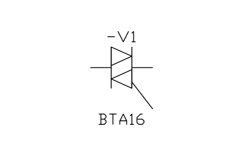 符號 Triac 的預覽，圖塊名 IEC_TRIAC