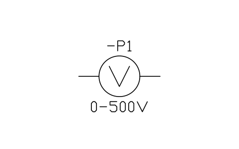 符號 Voltmeter 的預覽，圖塊名 IEC_VOLTMETER