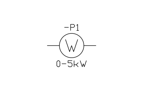 符號 Wattmeter 的預覽，圖塊名 IEC_WATTMETER