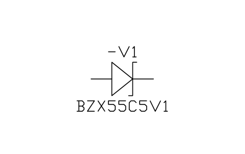 符號 Zener diode 的預覽，圖塊名 IEC_ZENER