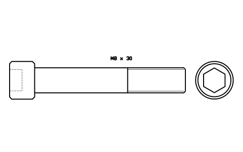 Socket head cap screw ISO 4762 M20 x 120 심볼 미리보기, 블록 FAS_ISO4762_M20X120