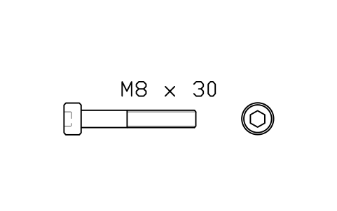 Socket head cap screw ISO 4762 M3 x 20 심볼 미리보기, 블록 FAS_ISO4762_M3X20