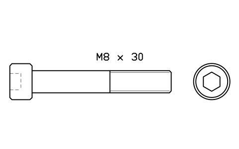 Socket head cap screw ISO 4762 M8 x 50 심볼 미리보기, 블록 FAS_ISO4762_M8X50