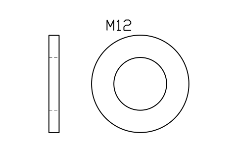 Plain washer ISO 7089 M12 심볼 미리보기, 블록 FAS_ISO7089_M12