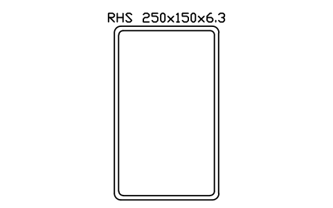 Aperçu du symbole RHS 250x150x6.3, bloc SEC_RHS250X150X6.3