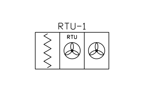 Vorschau des Symbols Rooftop packaged unit, Block HV_AHU_ROOFTOP