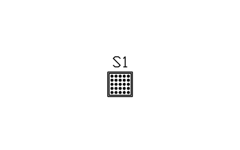 Vorschau des Symbols Perforated face diffuser, Block HV_DIFF_PERFORATED