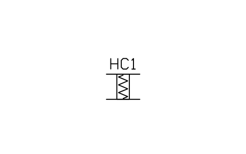 Vorschau des Symbols Heating coil in duct, Block HV_DUCT_COIL_HEATING