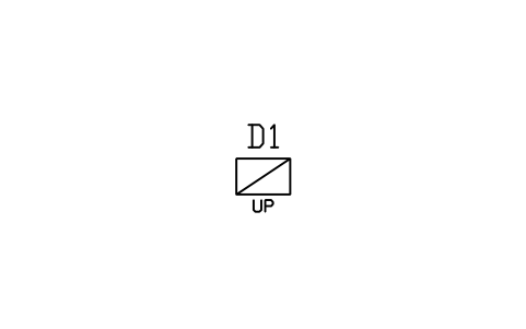 Vorschau des Symbols Duct rise (up), Block HV_DUCT_RISE