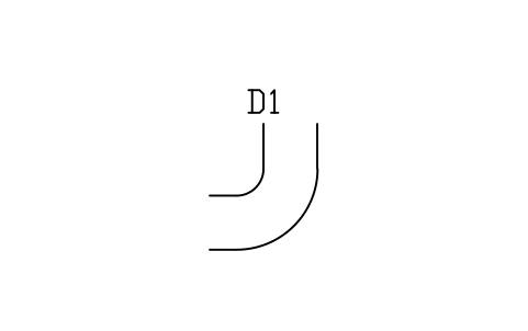 Vorschau des Symbols Elbow 90 degrees, radius, Block HV_ELBOW_RADIUS