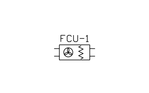 Vorschau des Symbols Fan coil, concealed ducted, Block HV_FCU_DUCTED