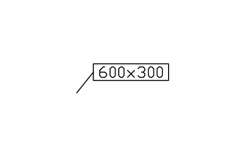 Vorschau des Symbols Duct size tag, Block HV_TAG_DUCT_SIZE