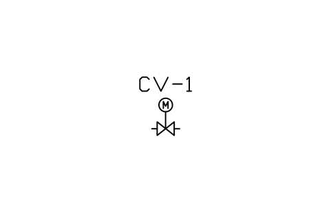 Vorschau des Symbols Control valve, 2-way, motorised, Block HV_VALVE_CONTROL_2WAY