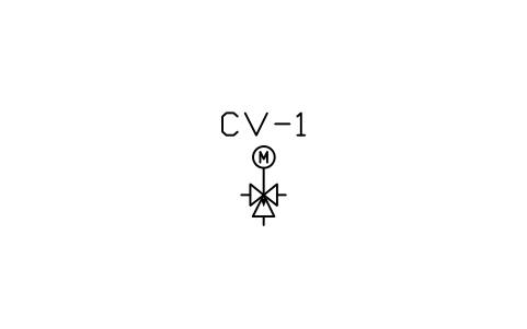 Vorschau des Symbols Control valve, 3-way diverting, Block HV_VALVE_CONTROL_3WAY_DIVERT