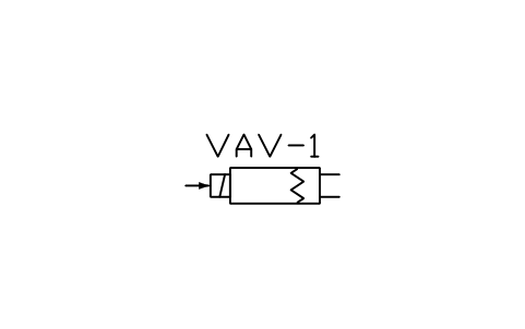 Vorschau des Symbols VAV terminal box with reheat coil, Block HV_VAV_REHEAT
