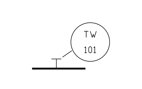 Thermowell, flanged (TW) 심볼 미리보기, 블록 ISA_ACC_THERMOWELL