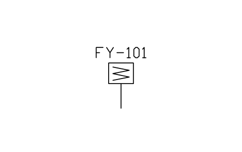 Actuator, bellows spring 심볼 미리보기, 블록 ISA_ACT_BELLOWS