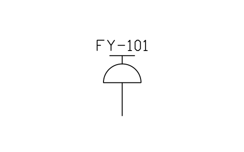 Actuator, top handwheel 심볼 미리보기, 블록 ISA_ACT_HAND_TOP