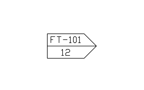 Drawing connector, pointed 심볼 미리보기, 블록 ISA_CONN_SIGNAL_POINTED