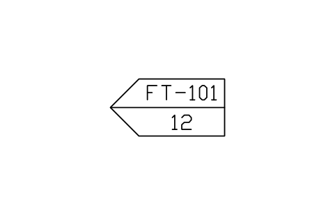 Drawing connector, pointed in 심볼 미리보기, 블록 ISA_CONN_SIGNAL_POINTED_IN