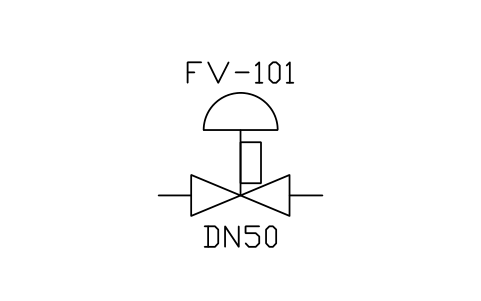Control valve, diaph. + pos. 심볼 미리보기, 블록 ISA_CV_DIAPHRAGM_POS
